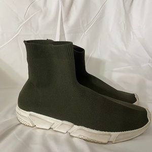 Olive Balenciaga Inspired Sock Sneakers